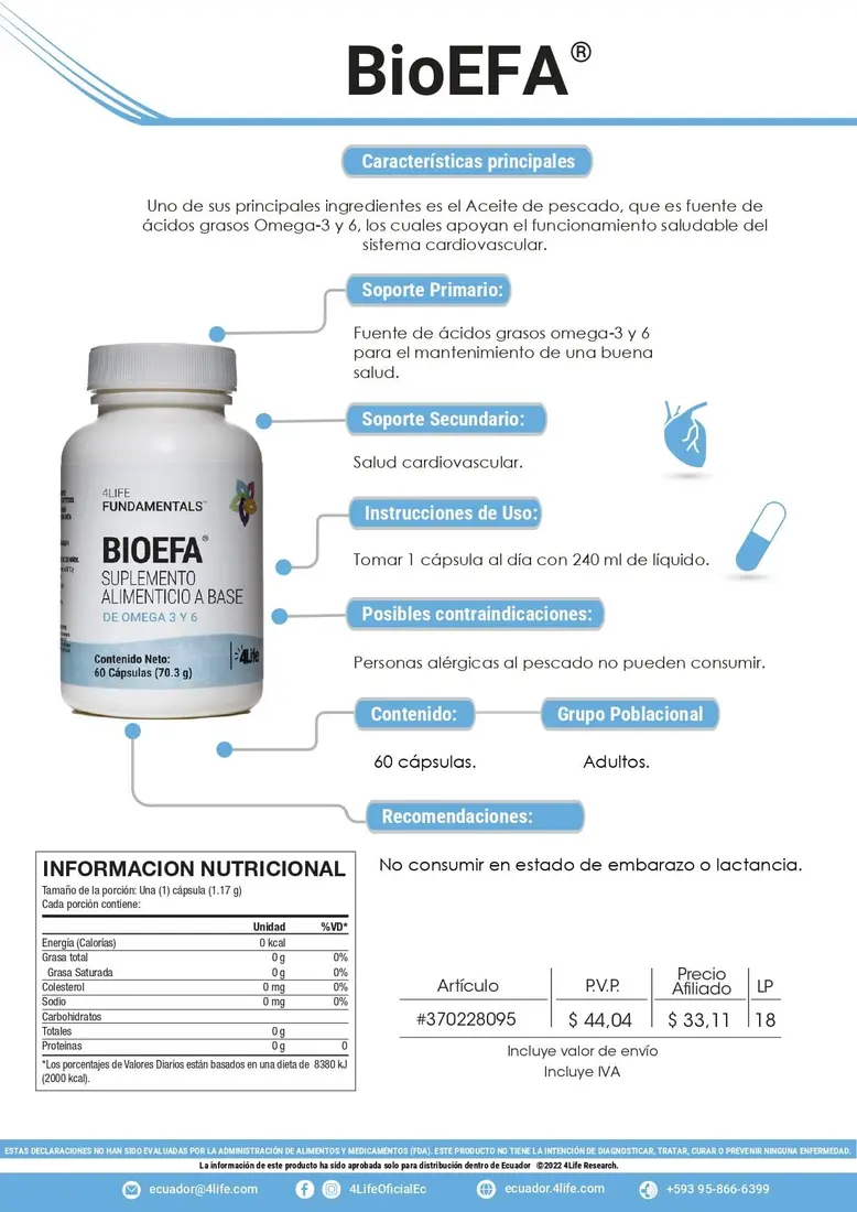 Infografía de beneficios de BioEFA con CLA
