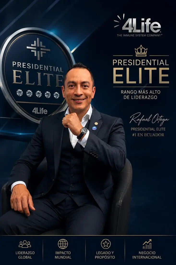 Rafa el Networker Presidential Elite 4Life, rango más alto de liderazgo, #1 en Ecuador